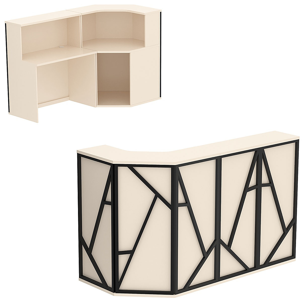 Ресепшен серии ЛОФТ - АЛЬФА КОМБО №3 Крем Вайс