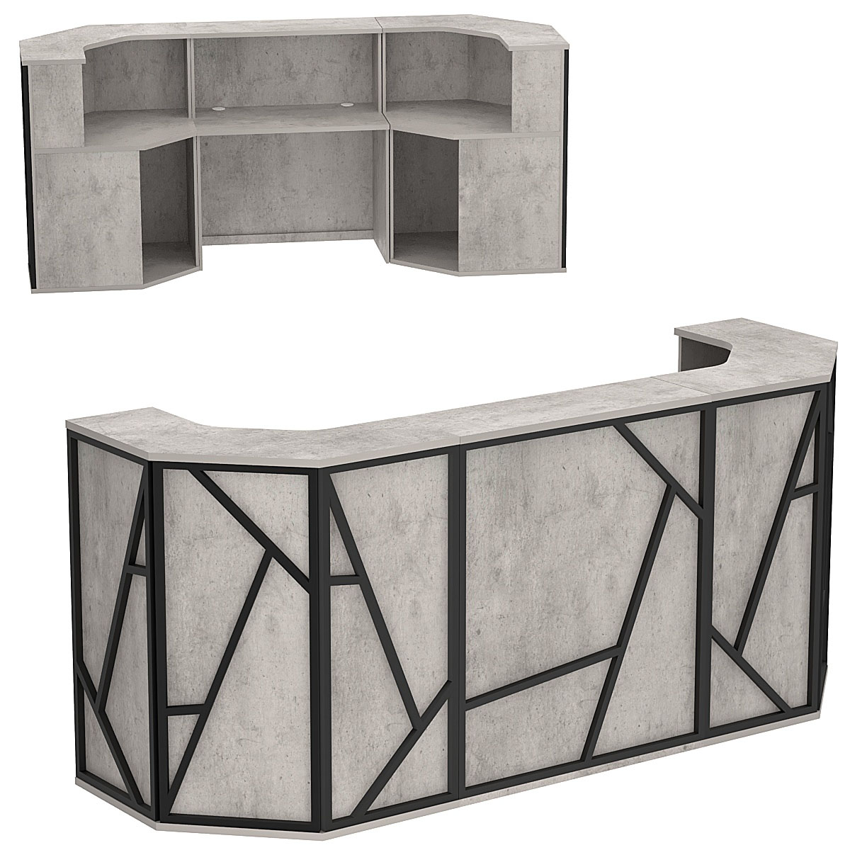 Ресепшен серии ЛОФТ - АЛЬФА КОМБО №4 Бетон Чикаго светло-серый F186 ST9