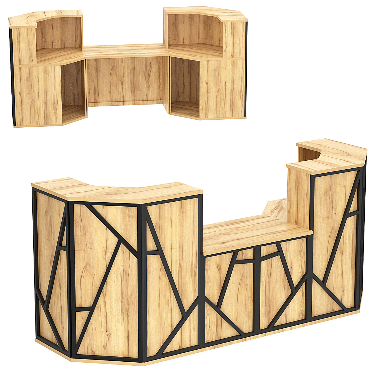 Ресепшен серии ЛОФТ - АЛЬФА КОМБО №8 Дуб Золотистый