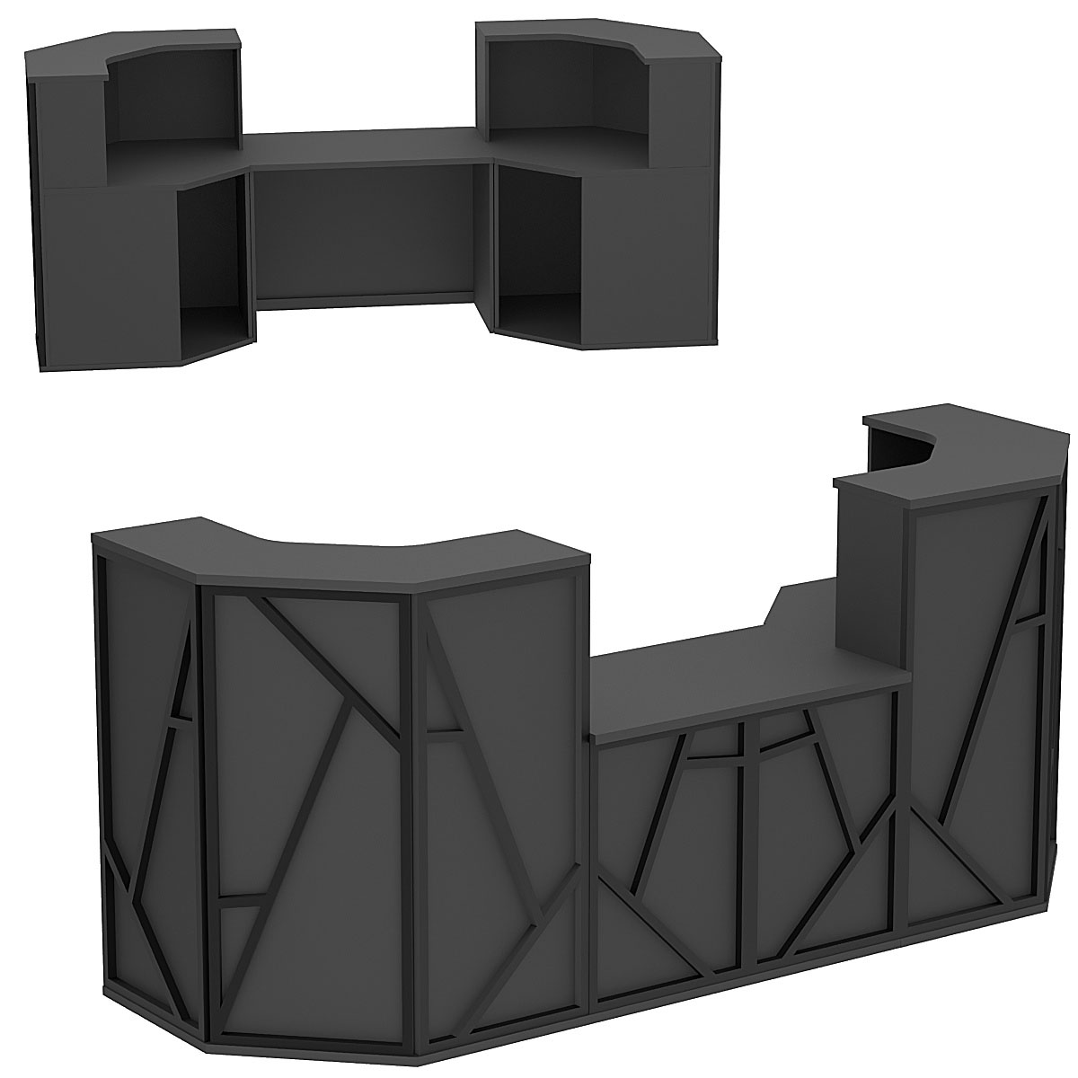 Ресепшен серии ЛОФТ - АЛЬФА КОМБО №8 Черный