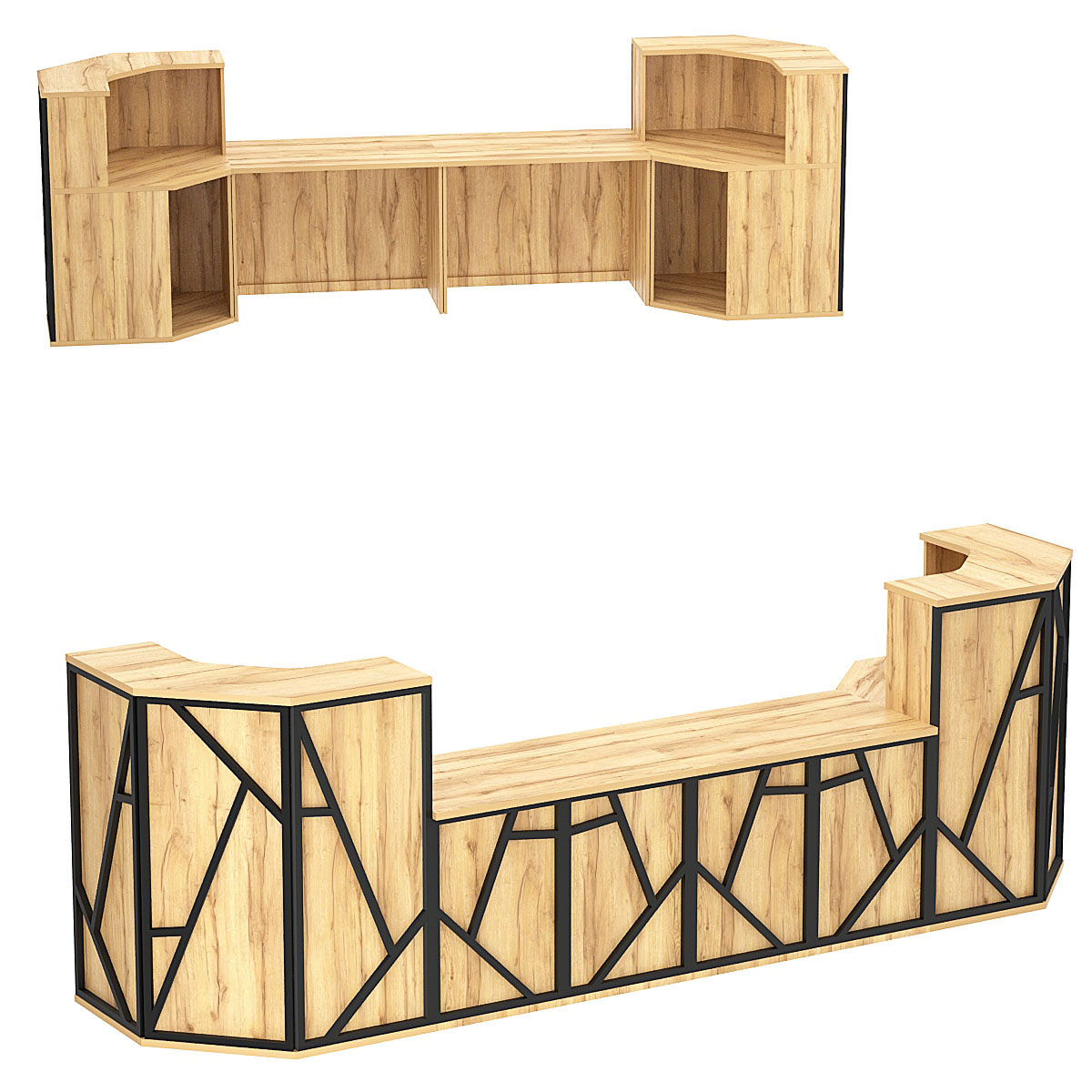 Ресепшен серии ЛОФТ - АЛЬФА КОМБО №11 Дуб Золотистый