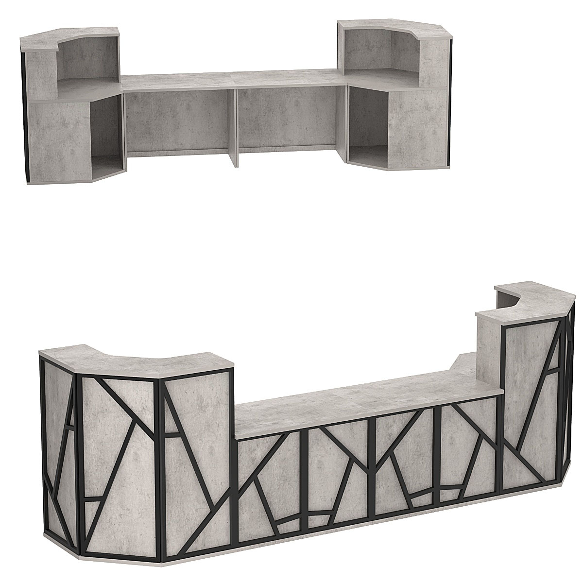 Ресепшен серии ЛОФТ - АЛЬФА КОМБО №12 Бетон Чикаго светло-серый F186 ST9