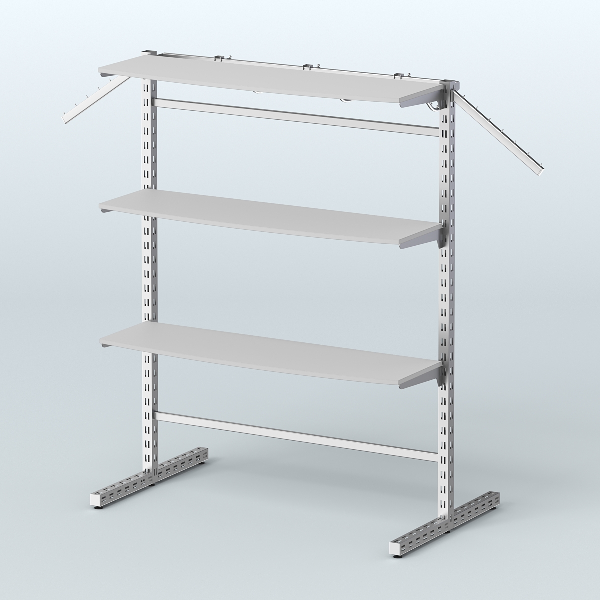 Система ЭЛЕГАНТ островная четырёх-сторонняя с полками ДСП №15г Серый