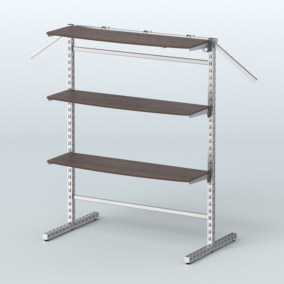 Система ЭЛЕГАНТ островная четырёх-сторонняя с полками ДСП №15г Дуб Венге