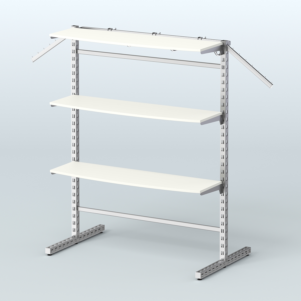 Система ЭЛЕГАНТ островная четырёх-сторонняя с полками ДСП №15г Белый