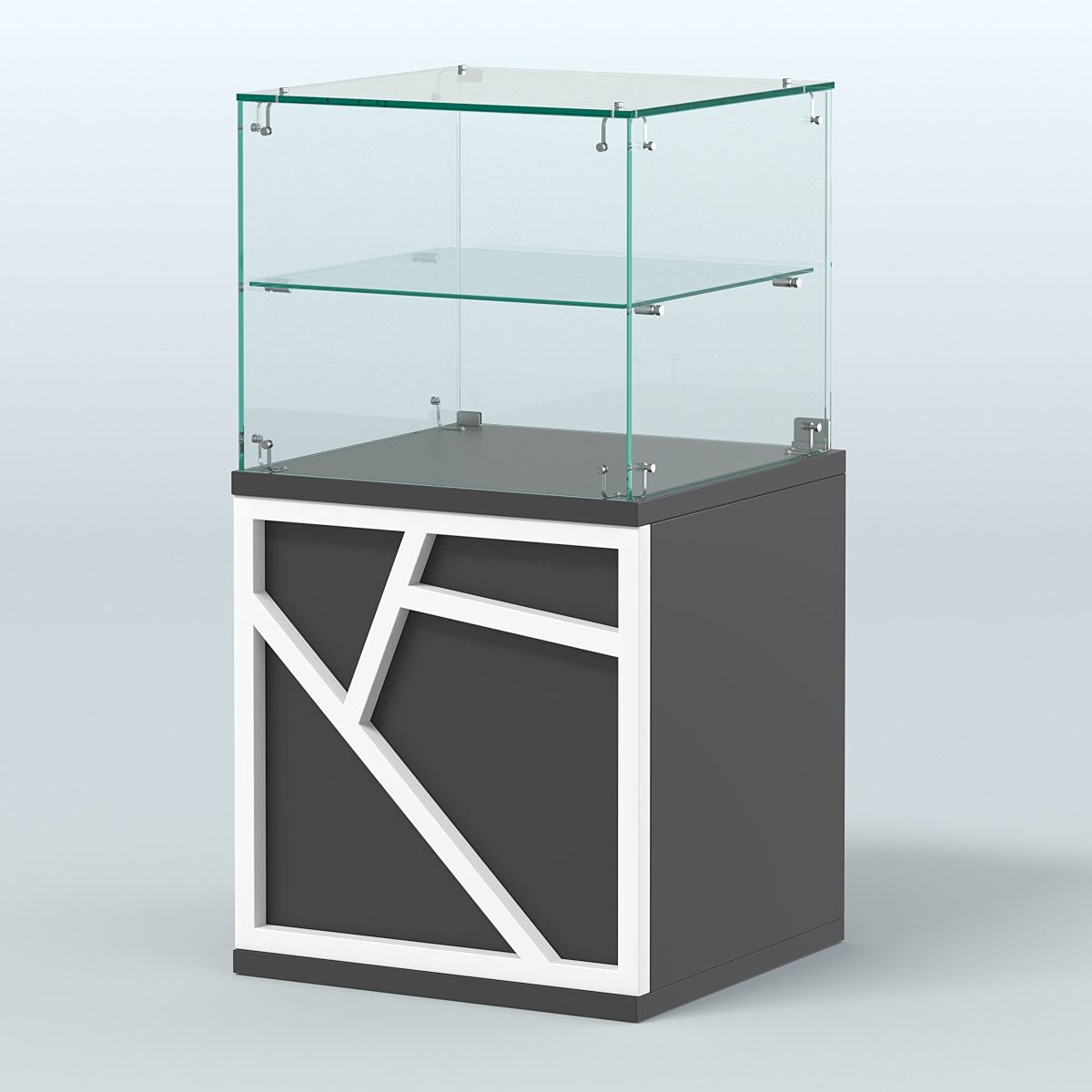Прилавок с низким накопителем серии ЛОФТ - АЛЬФА №41 Черный и Белый