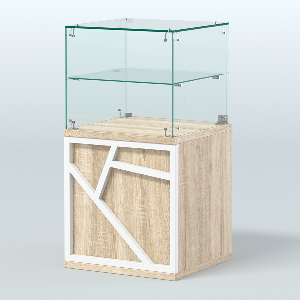 Прилавок с низким накопителем серии ЛОФТ - АЛЬФА №41 Дуб Сонома + Белый