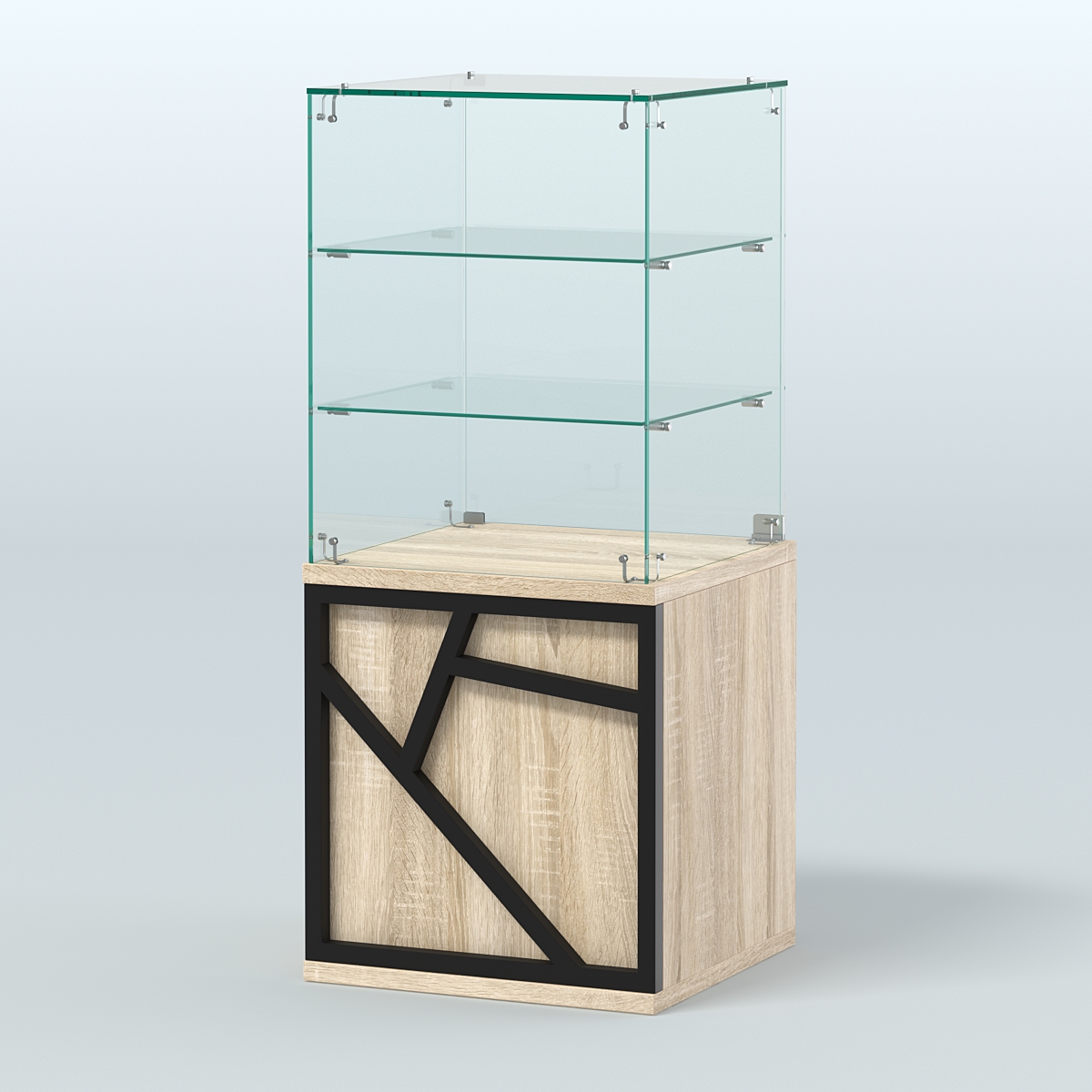 Прилавок низкий с двумя полками серии ЛОФТ - АЛЬФА №42 Дуб Сонома