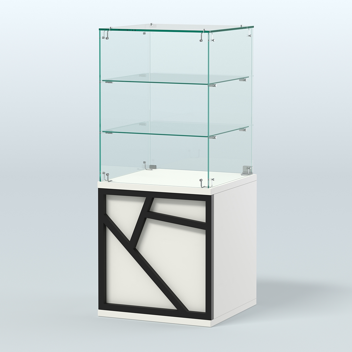 Прилавок низкий с двумя полками серии ЛОФТ - АЛЬФА №42 Белый