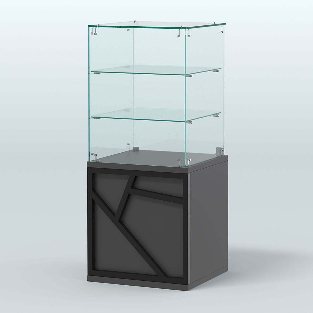 Прилавок низкий с двумя полками серии ЛОФТ - АЛЬФА №42 Черный