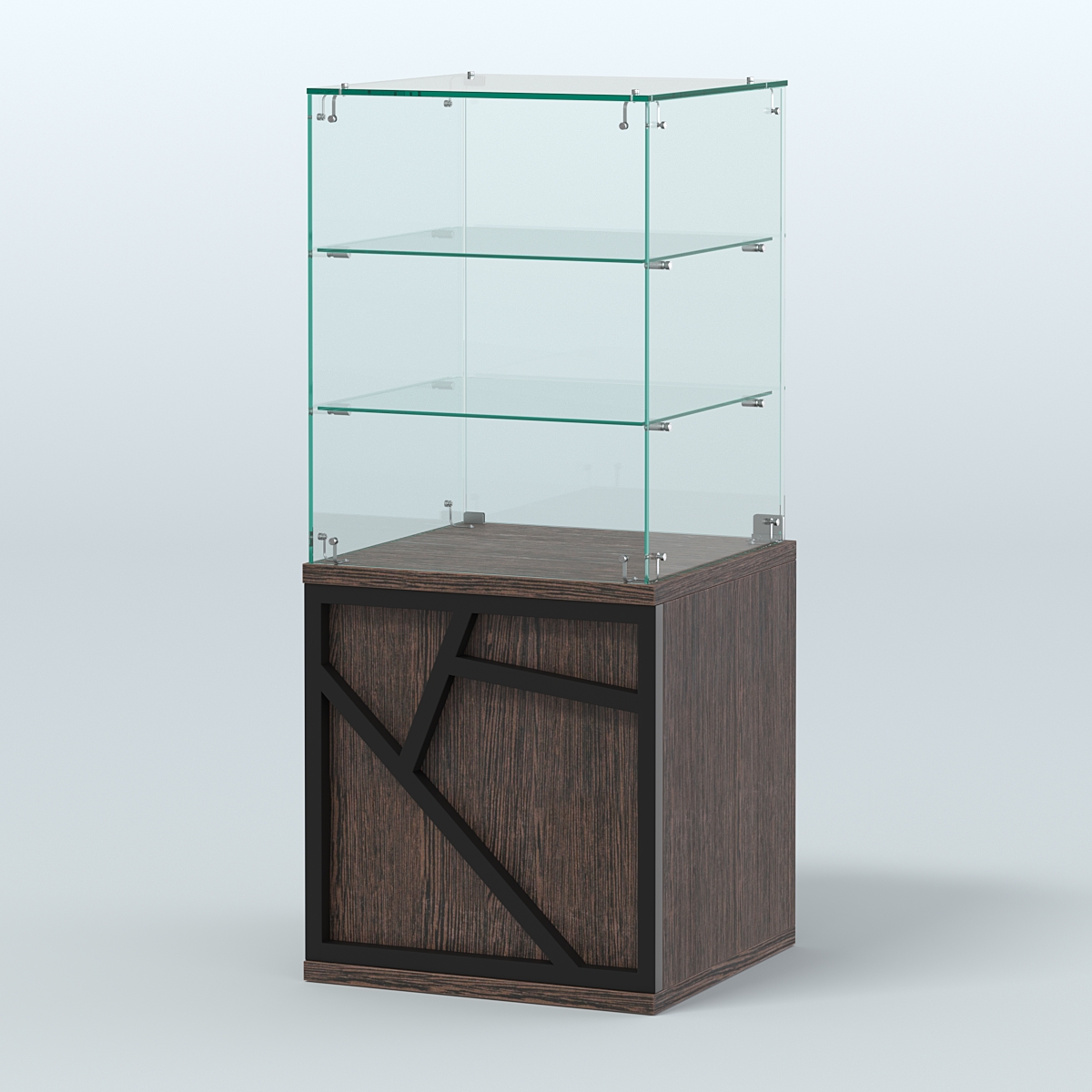 Прилавок низкий с двумя полками серии ЛОФТ - АЛЬФА №42 Дуб Венге