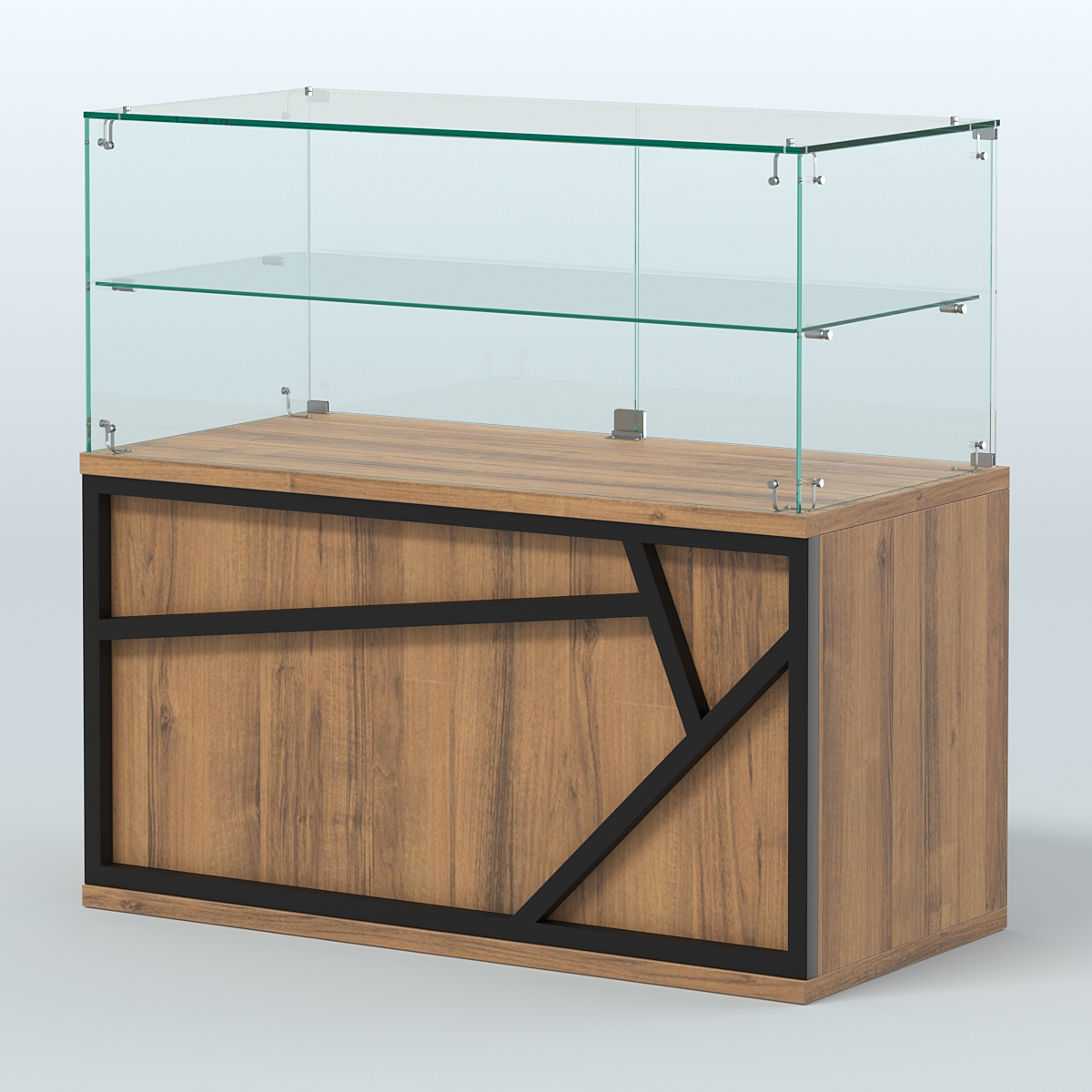 Торговый прилавок низкий серии ЛОФТ - АЛЬФА №31 Орех