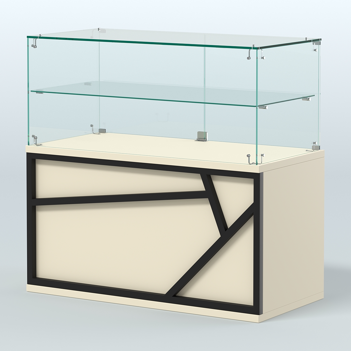 Торговый прилавок низкий серии ЛОФТ - АЛЬФА №31 Крем Вайс