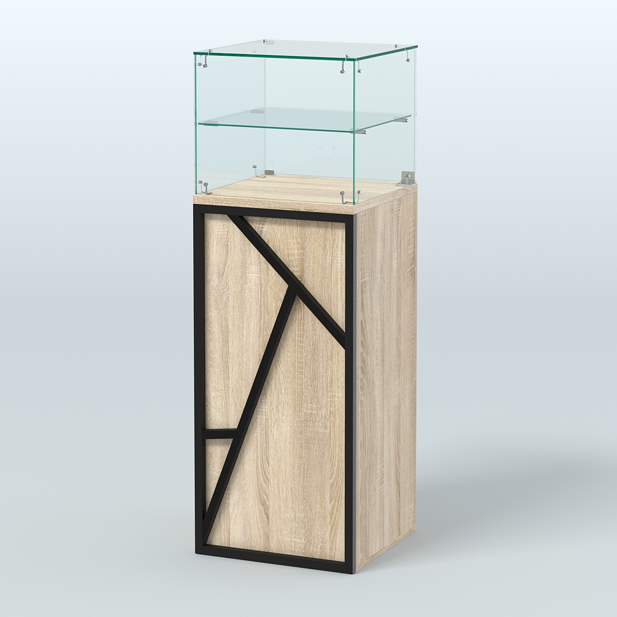 Торговый прилавок квадратный серии ЛОФТ - АЛЬФА №12 Дуб Сонома