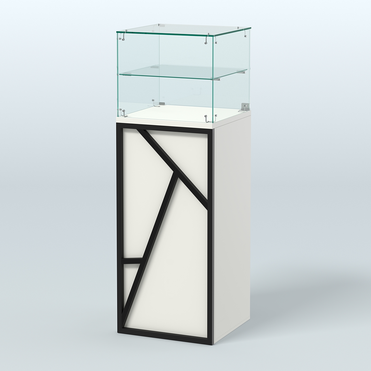 Торговый прилавок квадратный серии ЛОФТ - АЛЬФА №12 Белый