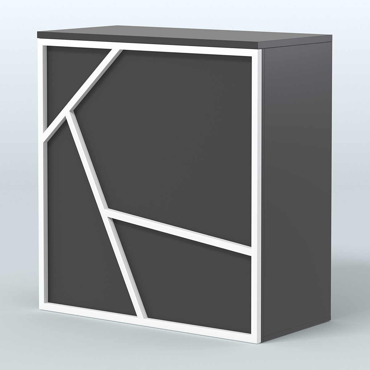 Торговый стол-прилавок серии ЛОФТ - АЛЬФА  №20 Черный и Белый