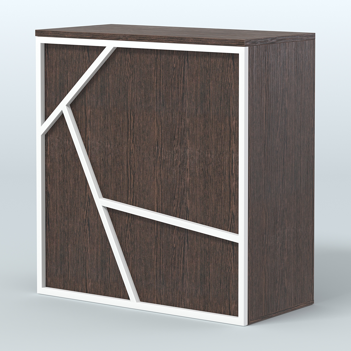 Торговый стол-прилавок серии ЛОФТ - АЛЬФА  №20 Дуб Венге + Белый