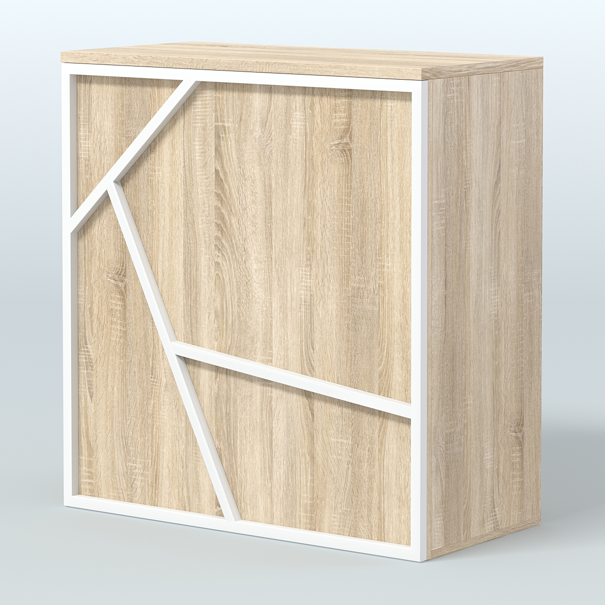 Торговый стол-прилавок серии ЛОФТ - АЛЬФА  №20 Дуб Сонома + Белый