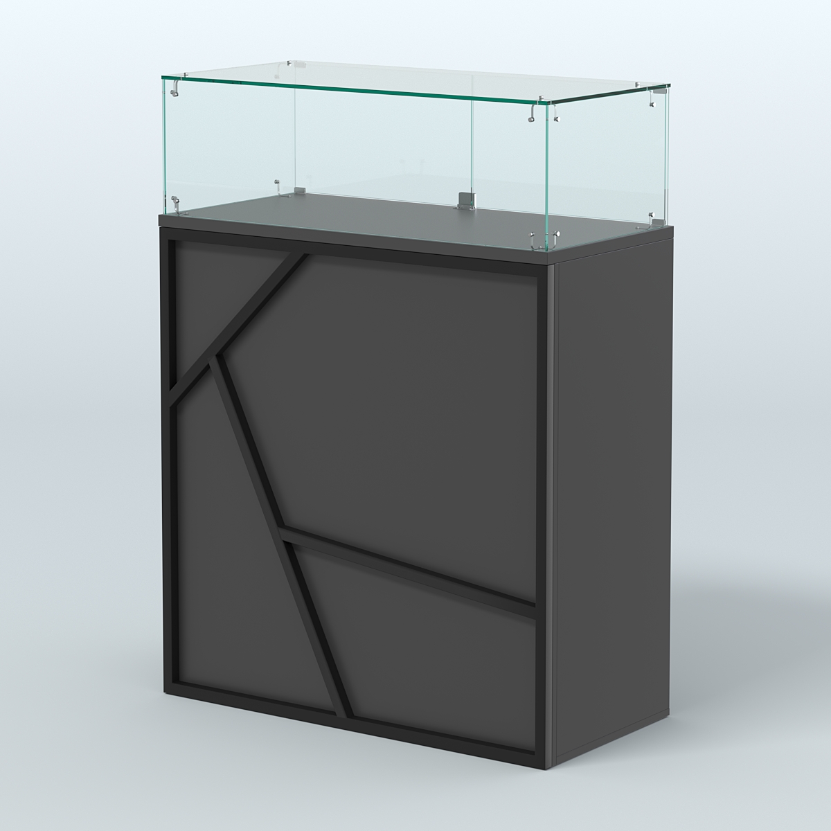 Торговый прилавок прямоугольный серии ЛОФТ - АЛЬФА №1 Черный