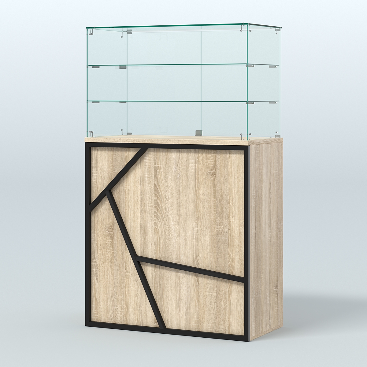 Торговый прилавок высокий серии ЛОФТ - АЛЬФА №3 Дуб Сонома
