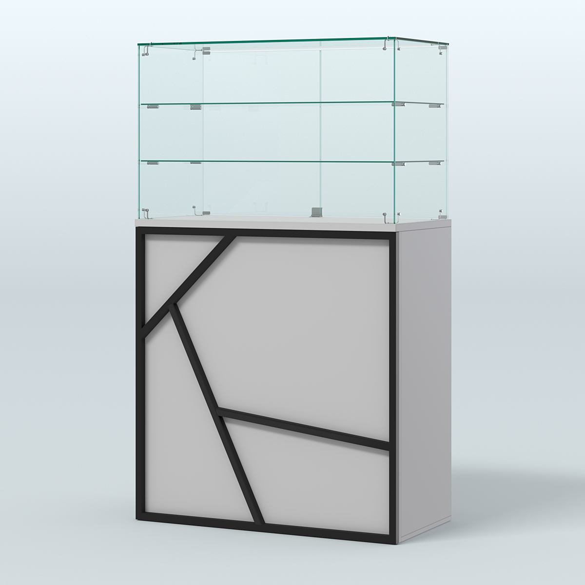Торговый прилавок высокий серии ЛОФТ - АЛЬФА №3 Серый