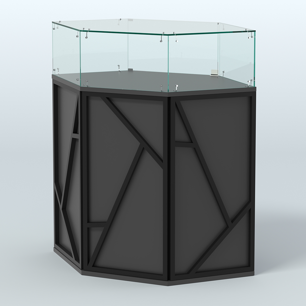 Торговый прилавок угловой с дверками серии ЛОФТ - АЛЬФА №6 Черный