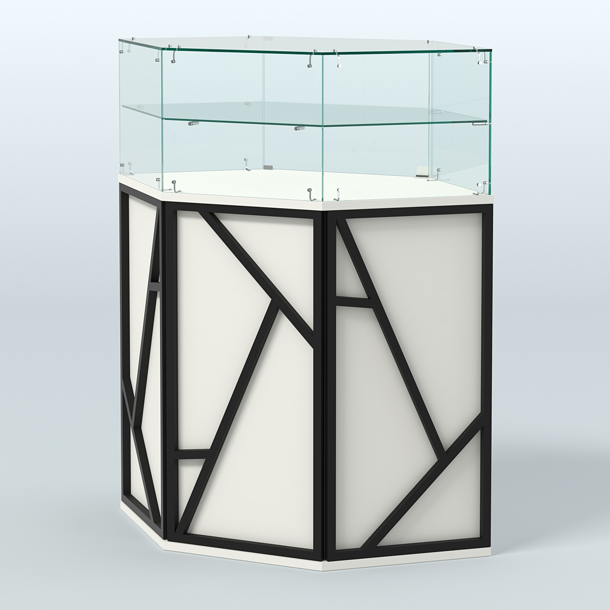 Торговый прилавок с одной полкой серии ЛОФТ - АЛЬФА  №7 Белый