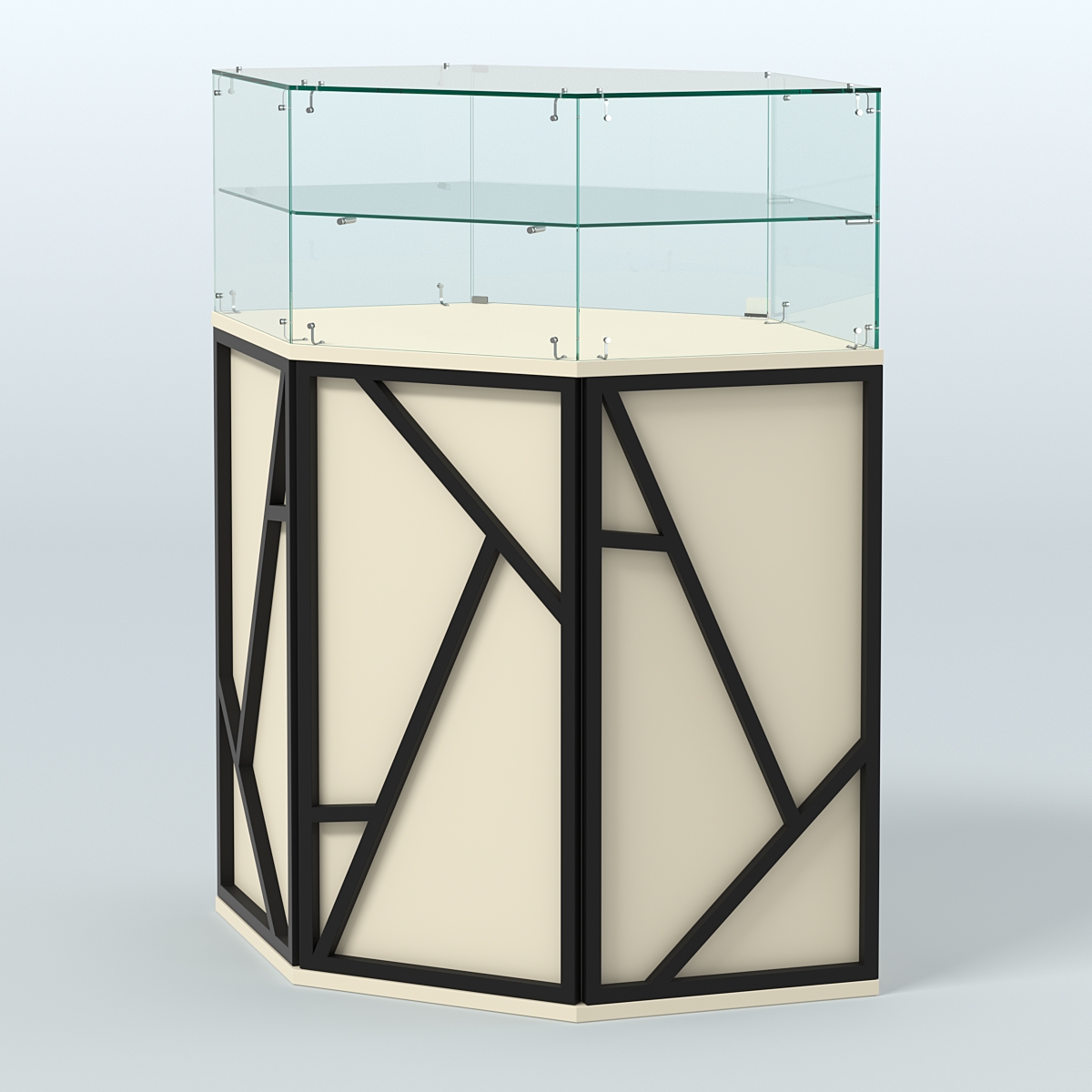 Торговый прилавок с одной полкой серии ЛОФТ - АЛЬФА  №7 Крем Вайс