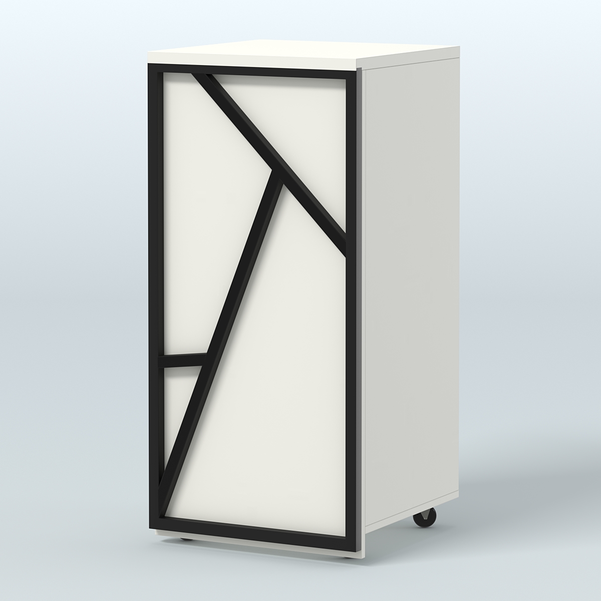 Торговый прилавок под кассу выкатной серии ЛОФТ - АЛЬФА №2 Белый