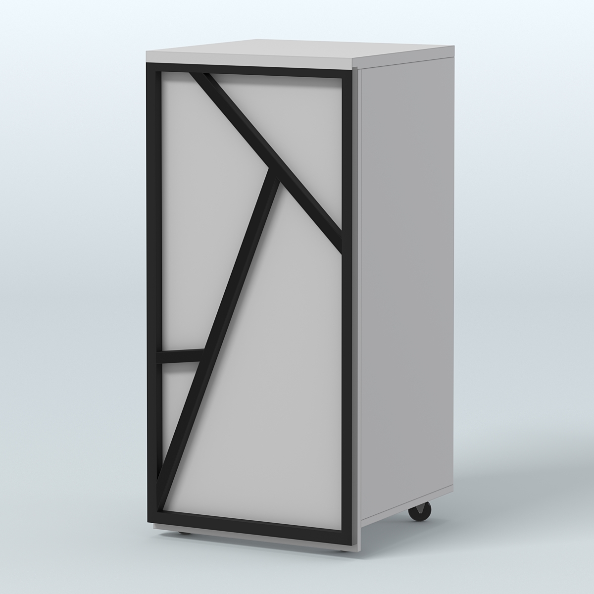 Торговый прилавок под кассу выкатной серии ЛОФТ - АЛЬФА №2 Серый