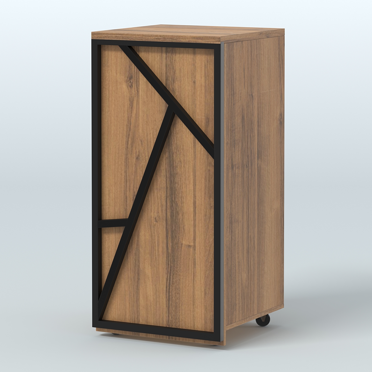 Торговый прилавок под кассу выкатной серии ЛОФТ - АЛЬФА №2 Орех