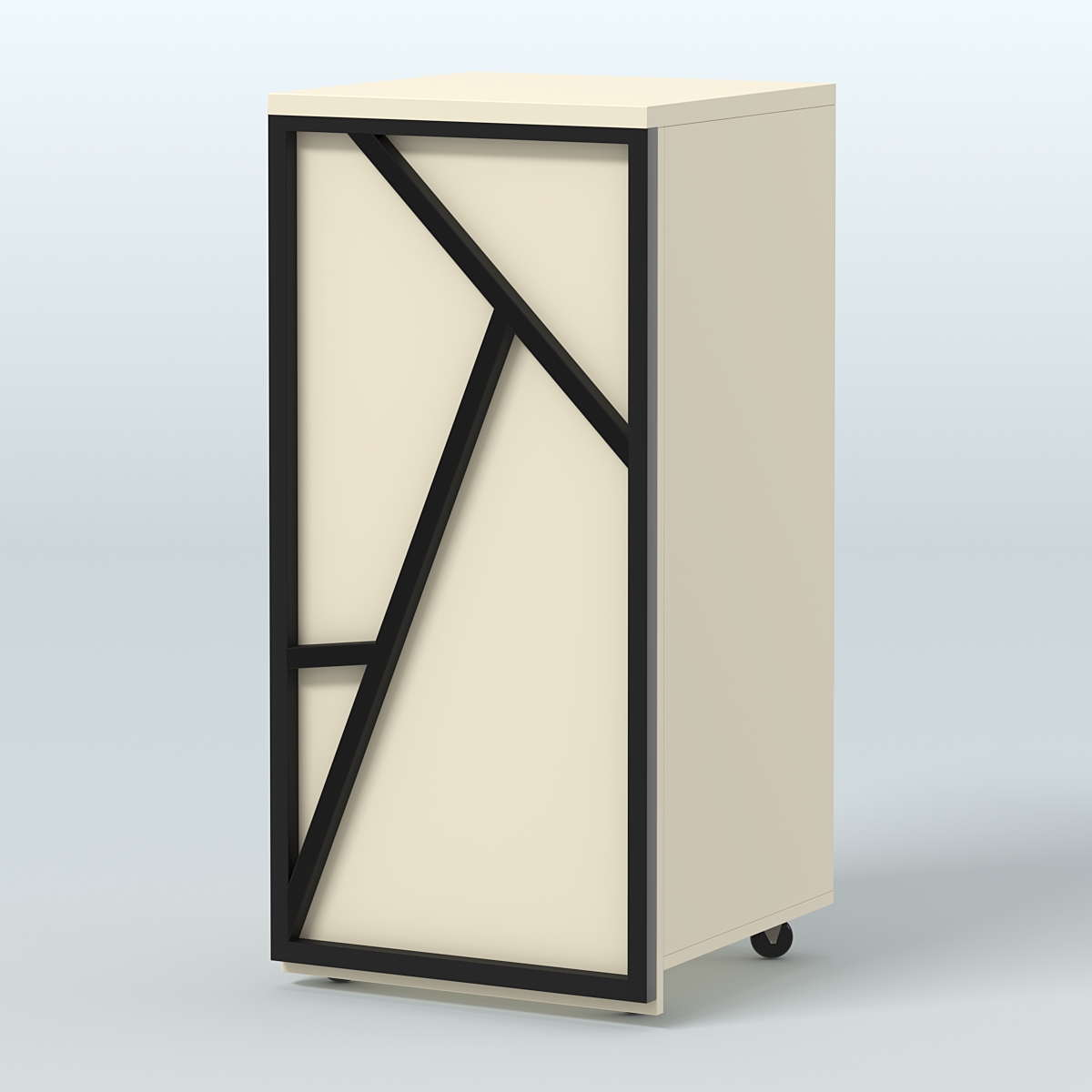 Торговый прилавок под кассу выкатной серии ЛОФТ - АЛЬФА №2 Крем Вайс