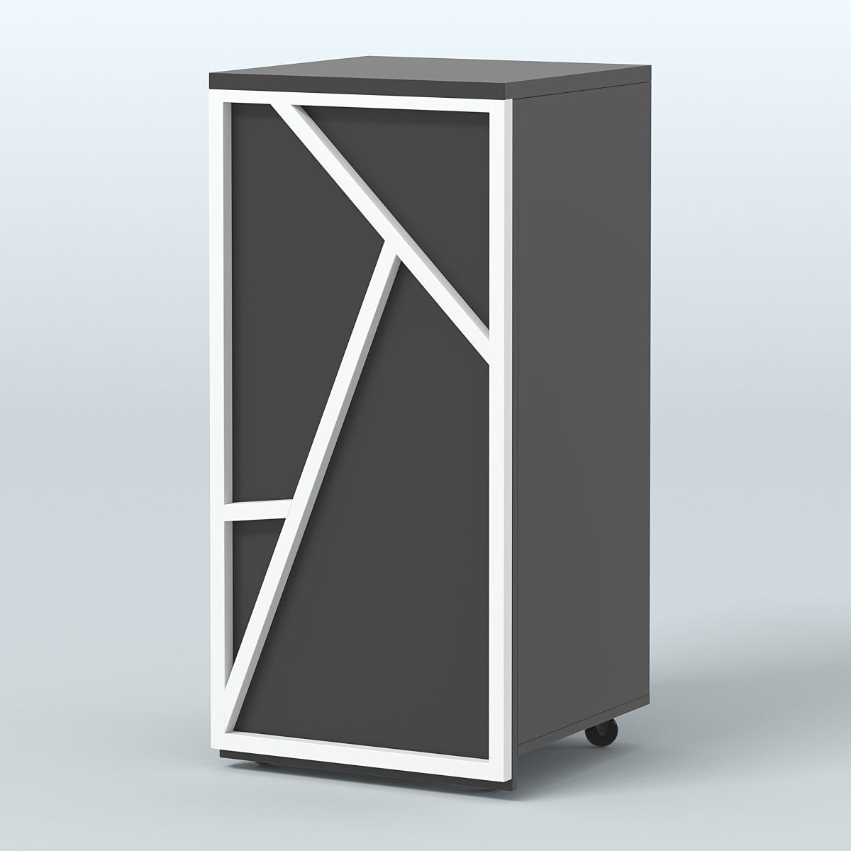 Торговый прилавок под кассу выкатной серии ЛОФТ - АЛЬФА №2 Черный и Белый