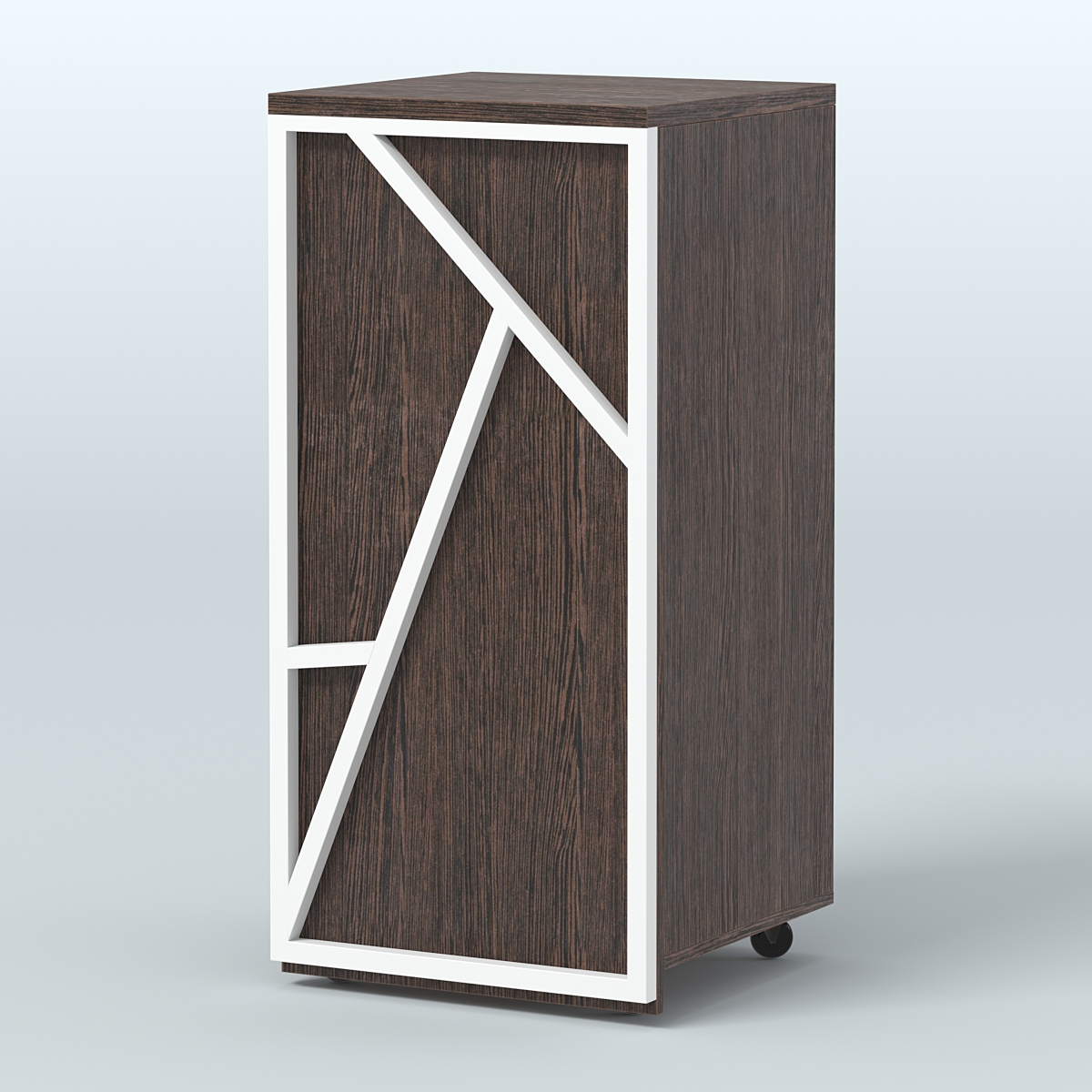 Торговый прилавок под кассу выкатной серии ЛОФТ - АЛЬФА №2 Дуб Венге + Белый