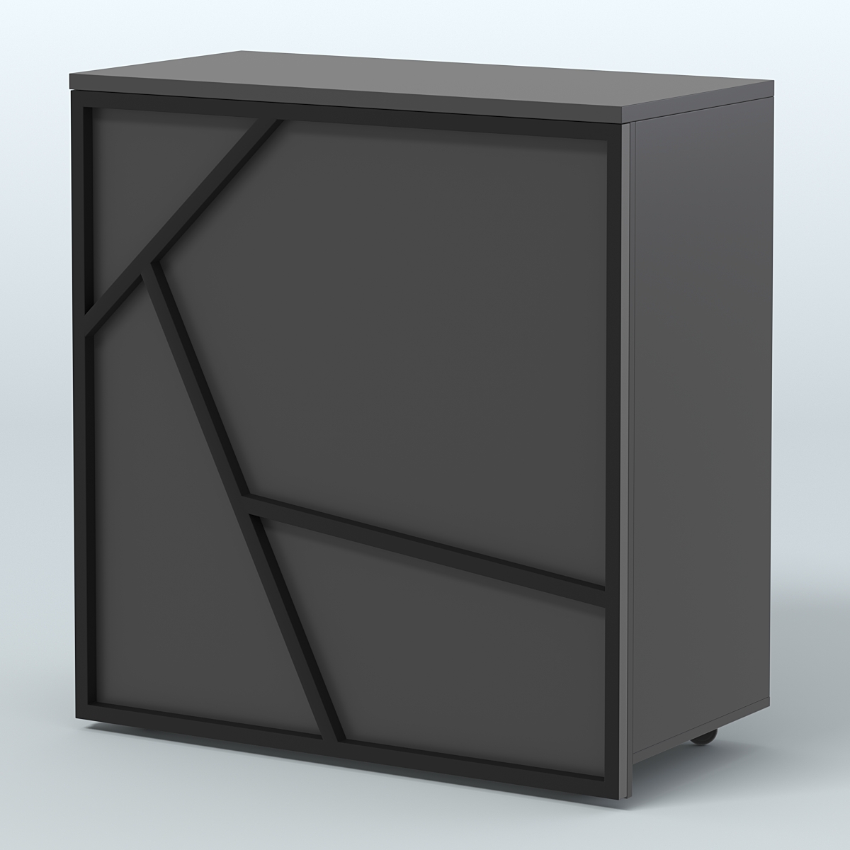 Торговый прилавок под кассу серии ЛОФТ - АЛЬФА №1 Черный