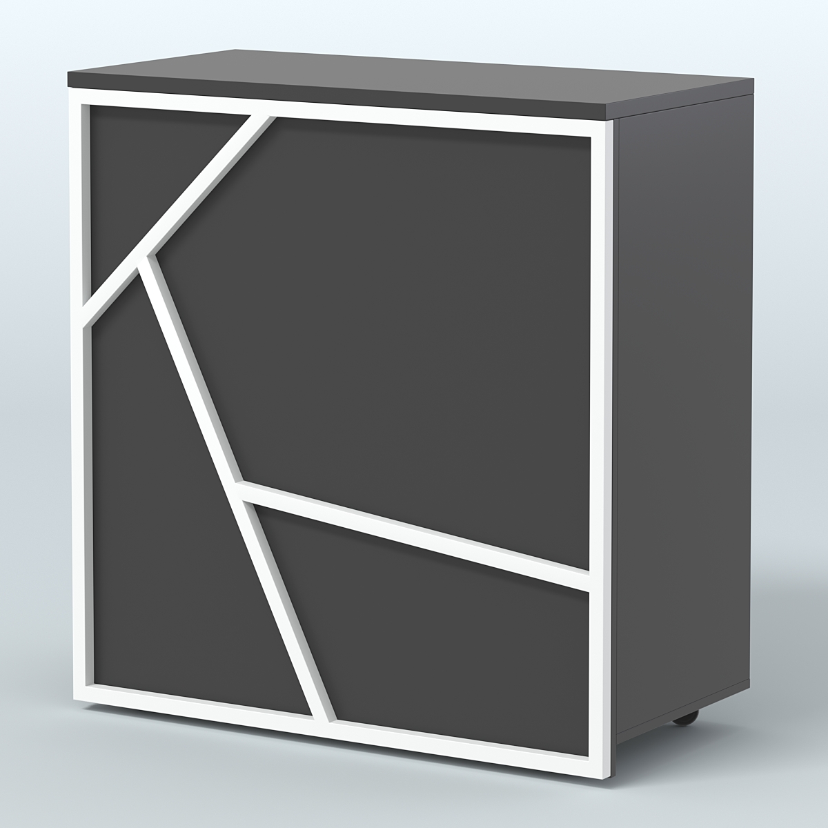 Торговый прилавок под кассу серии ЛОФТ - АЛЬФА №1 Черный и Белый