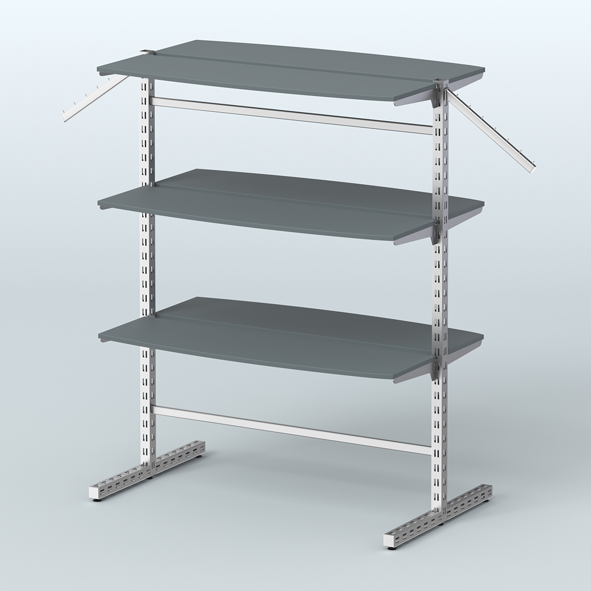 Система ЭЛЕГАНТ островная с шестью закруглёнными полками из ДСП №17б Темно-Серый