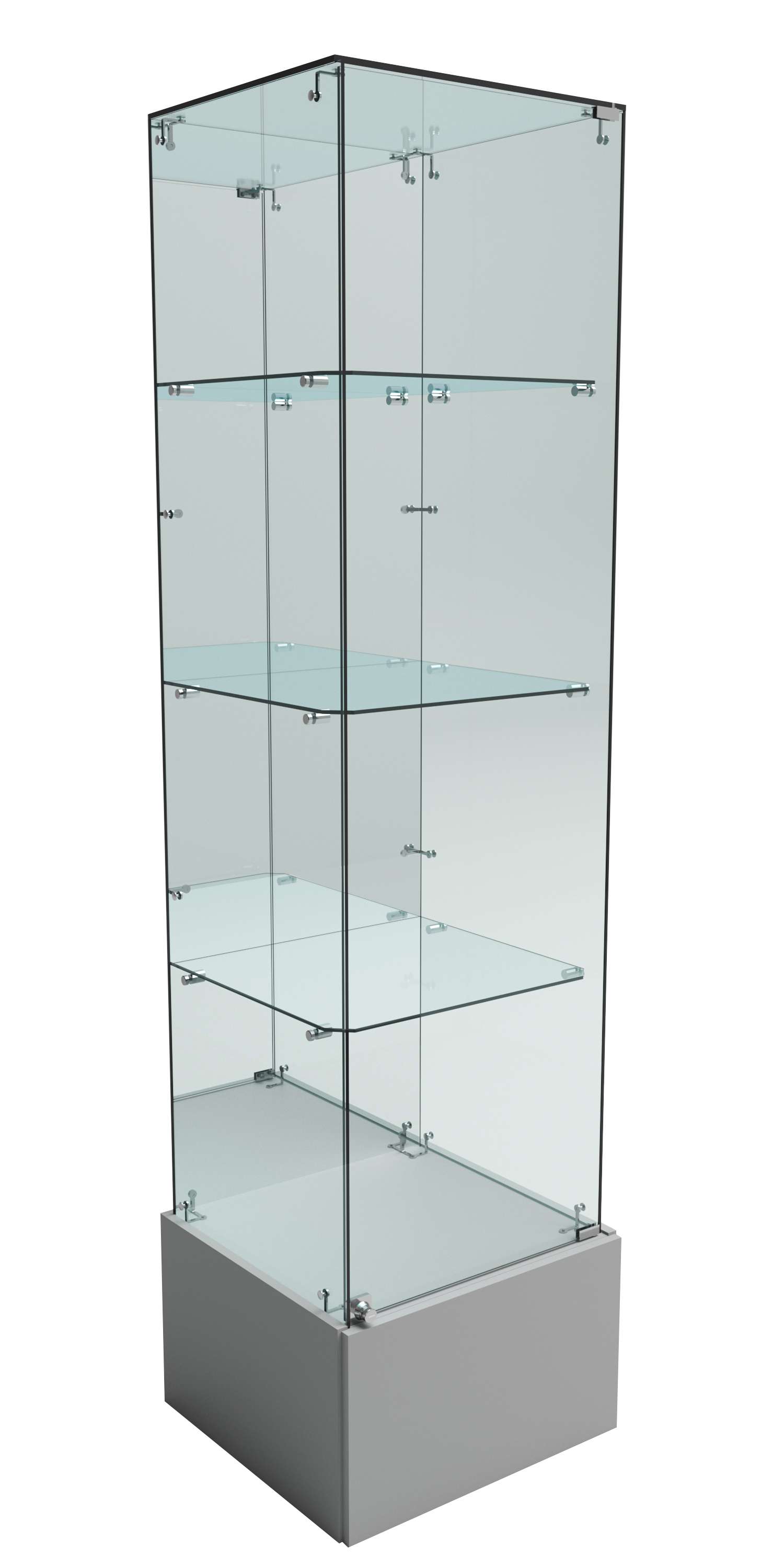 Витрина ИСТРА №12 стаканчик (задняя стенка - зеркало) Серый