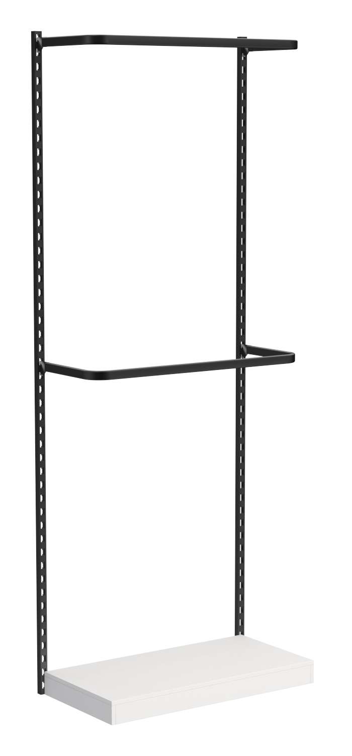 Настенная система с подиумом и П-образными поручнями для одежды ЛОФТ №1 (900мм) Белый