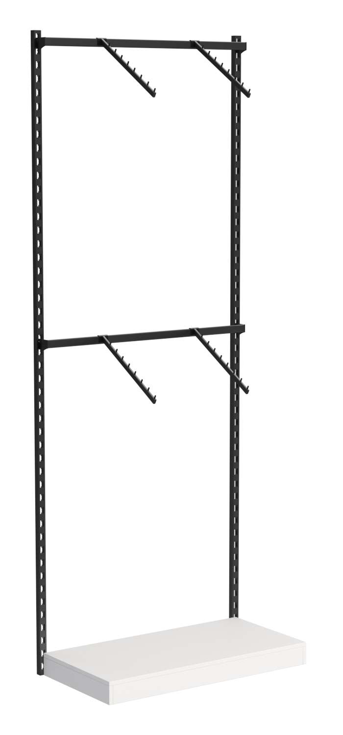 Настенная система с подиумом и пристенными поручнями для одежды ЛОФТ №2 (900мм) Белый