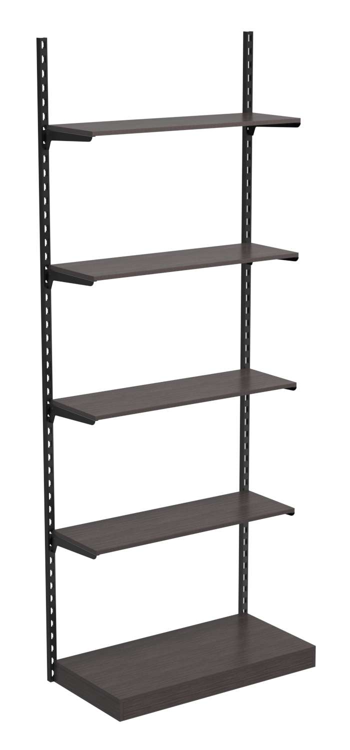 Настенная система с подиумом и 4-мя полками ДСП для одежды ЛОФТ №12 (900мм) Дуб Венге