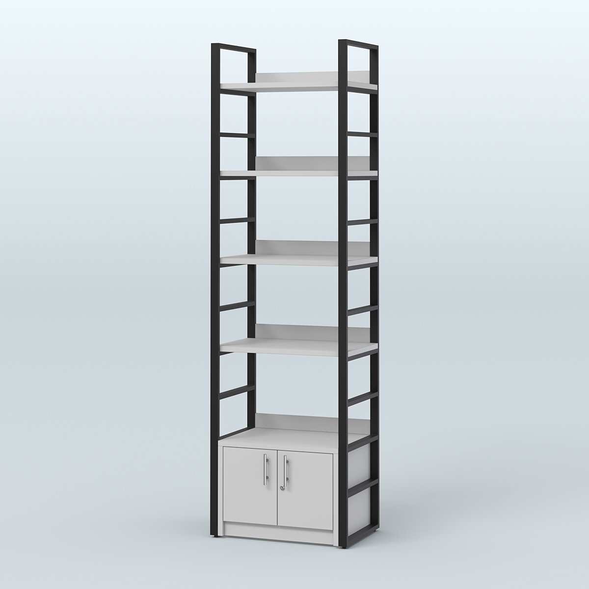 Торговый стеллаж малый STRONG - АЛЬФА №1 Серый