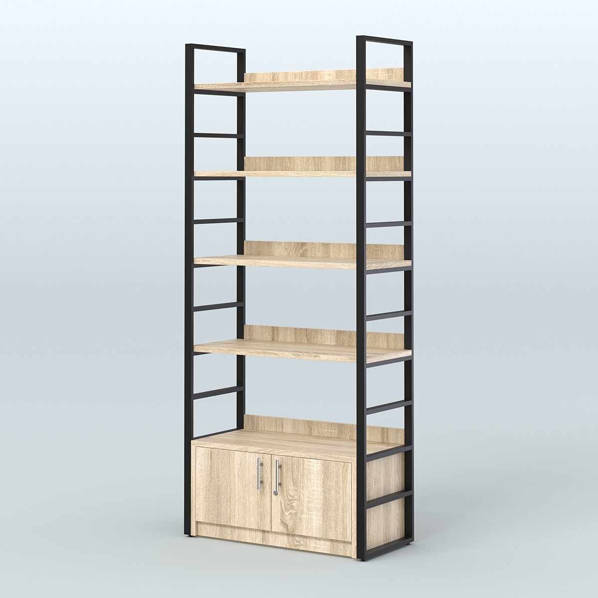 Торговый стеллаж средний STRONG - АЛЬФА №2 Дуб Сонома