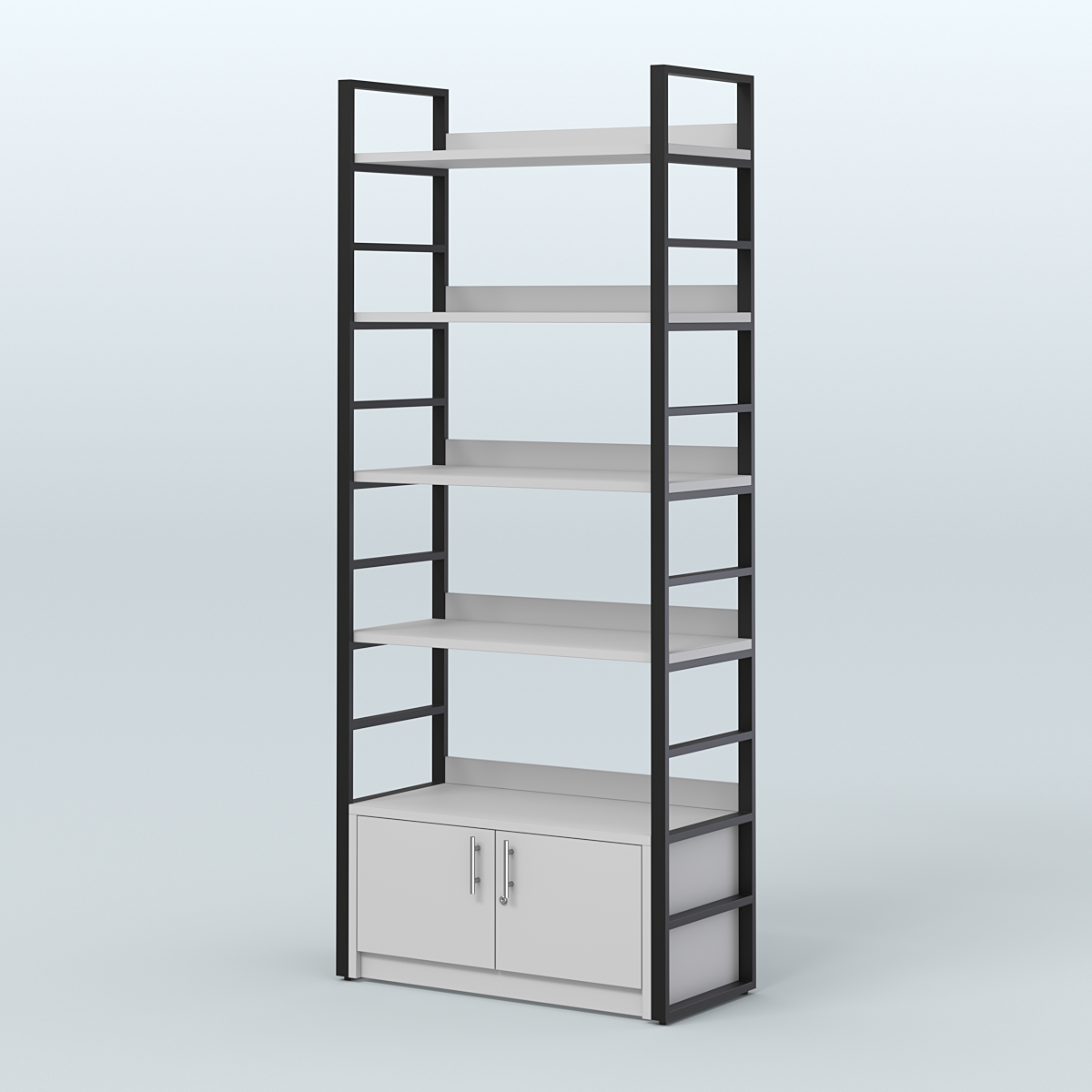 Торговый стеллаж средний STRONG - АЛЬФА №2 Серый