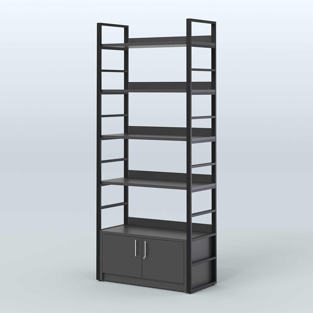 Торговый стеллаж средний STRONG - АЛЬФА №2 Черный