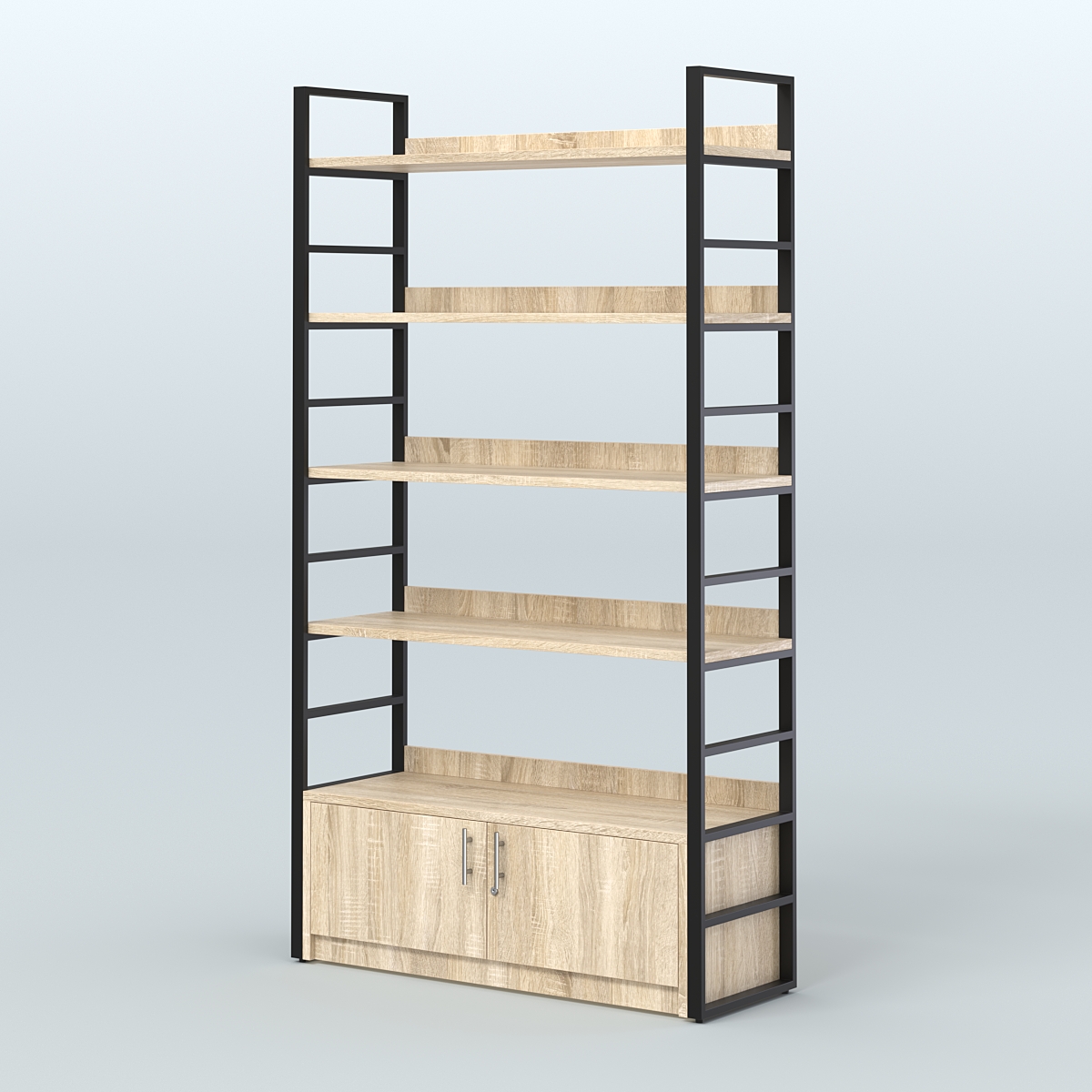 Торговый стеллаж большой STRONG - АЛЬФА №3 Дуб Сонома