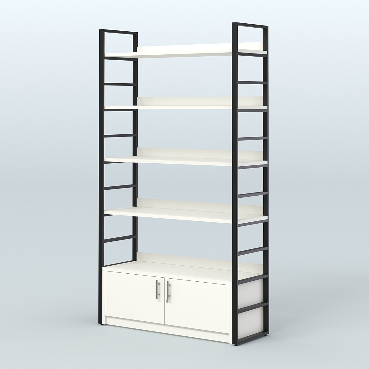 Торговый стеллаж большой STRONG - АЛЬФА №3 Белый