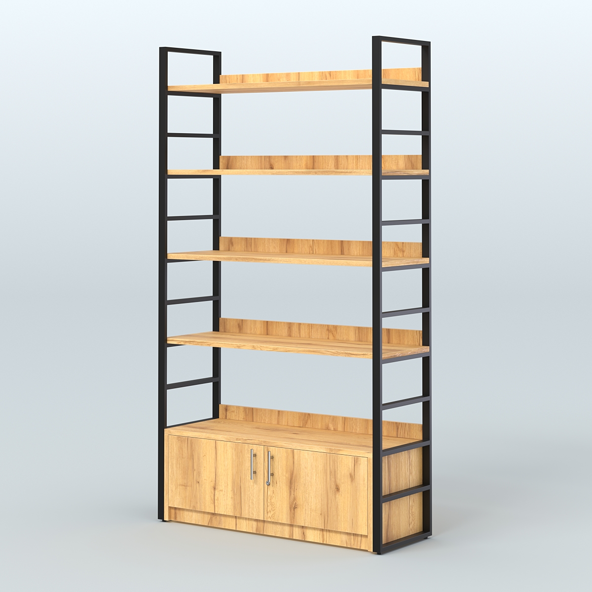 Торговый стеллаж большой STRONG - АЛЬФА №3 Дуб Золотистый