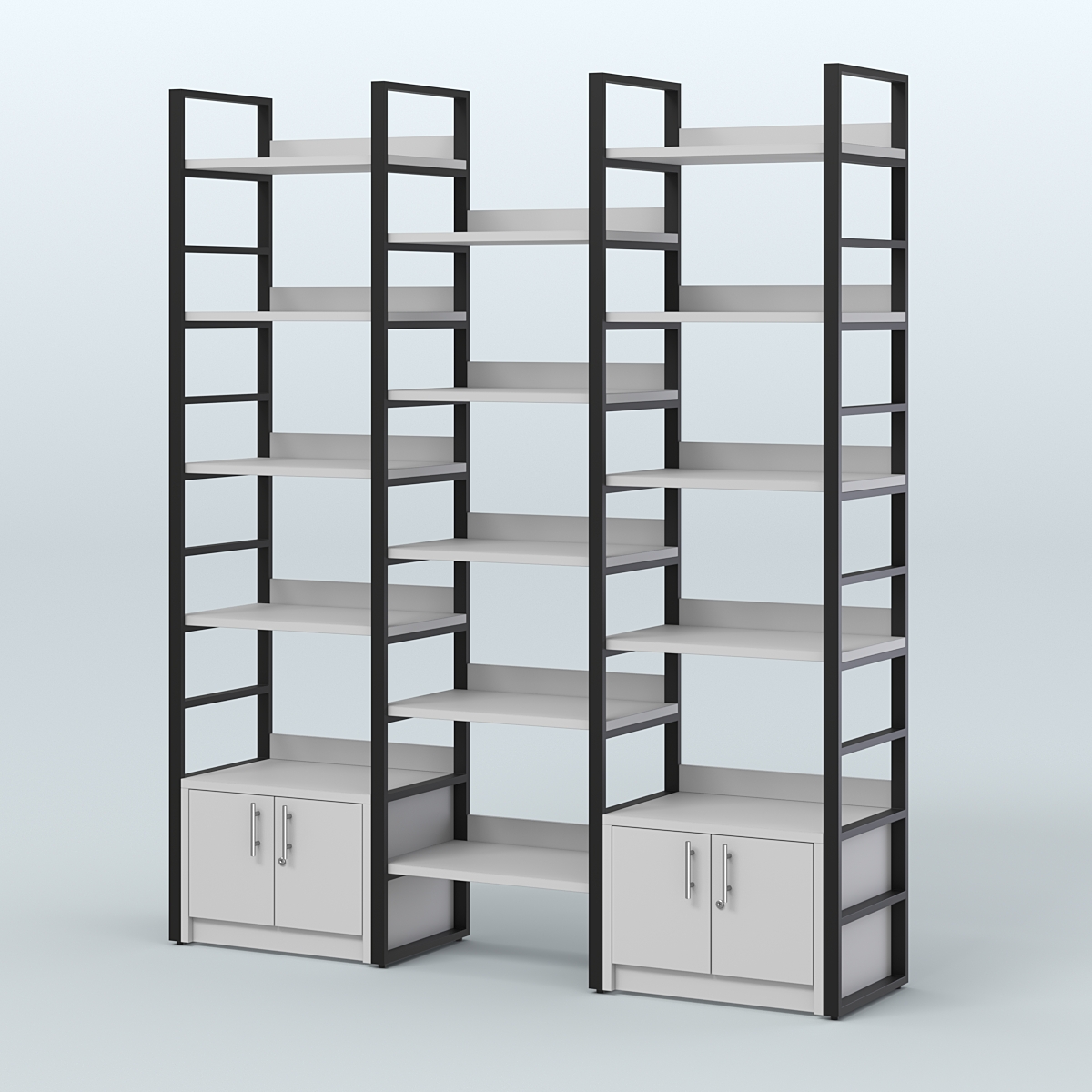 Комбо стеллажей с полками STRONG - АЛЬФА №1 (1960 мм) Серый