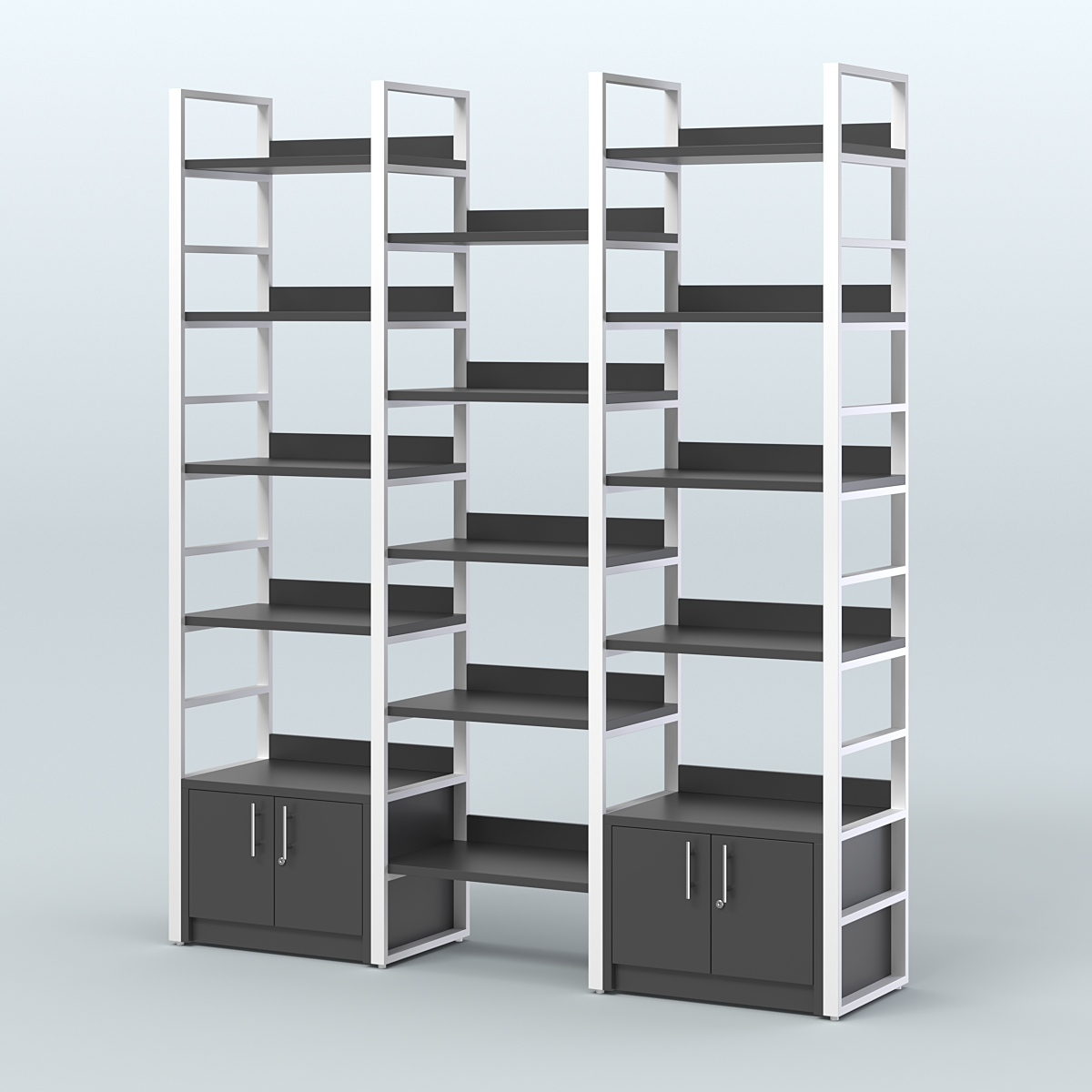 Комбо стеллажей с полками STRONG - АЛЬФА №1 (1960 мм) Черный и Белый